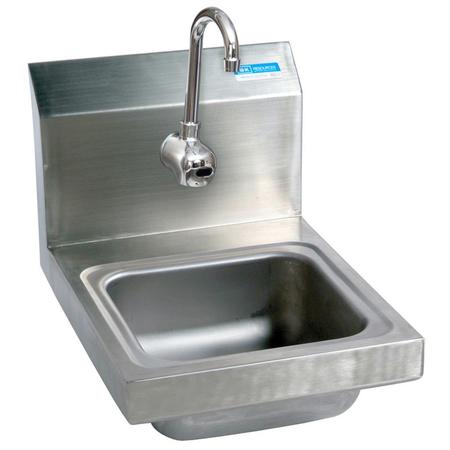 BK RESOURCES Space Saver Hand Sink W/ Electronic Sensor Faucet, 1 Hole 9"x9"x5" BKHS-W-SS-1-P-G